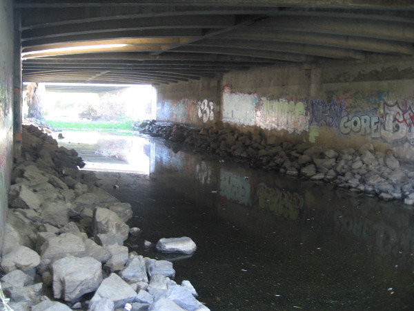 This is where Highway 163 passes over the San Diego River.