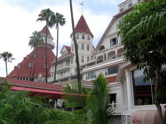 View of Hotel del Coronado near the front entrance.