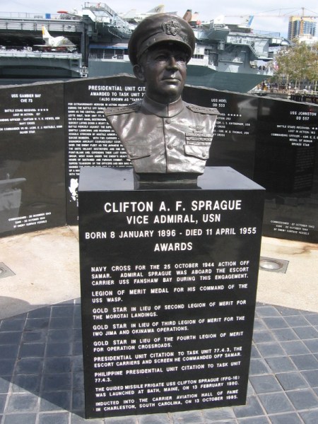 Admiral Clifton A. F. Sprague won many awards.