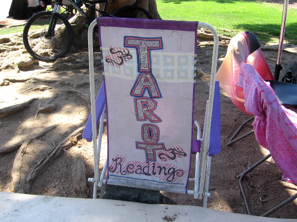 Handmade sign in Embarcadero Marina Park North beside Seaport Village.