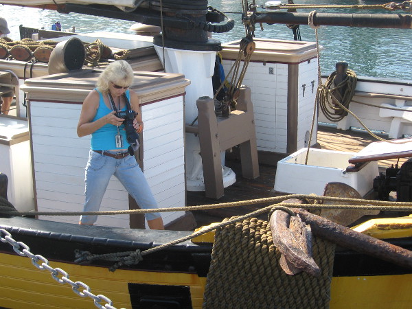 One of several photographers looking for cool shots on the beautiful ships.