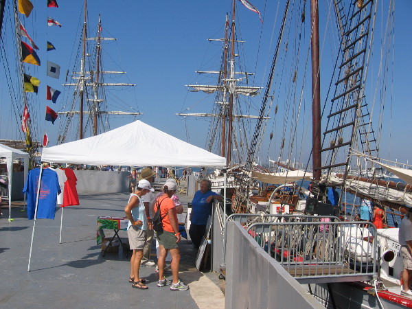One more tall ship waits to be visited at this floating dock...