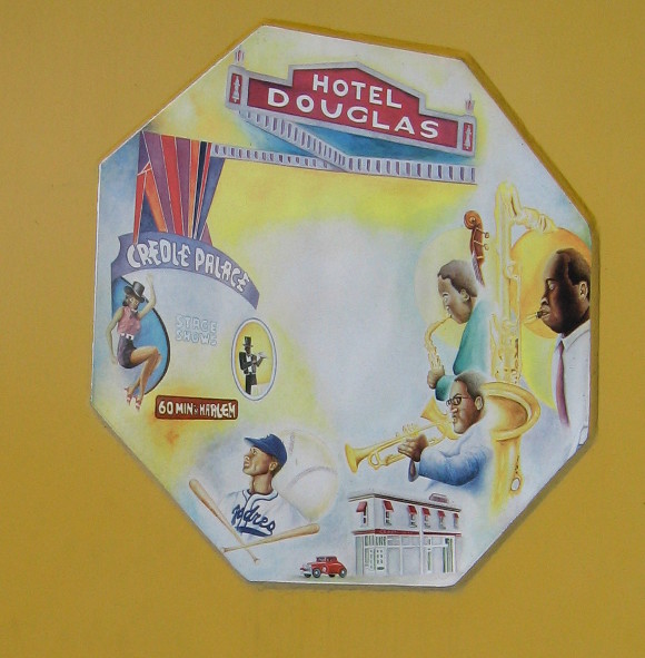 Artwork shows San Diego an important center of jazz, blues, and gospel music.