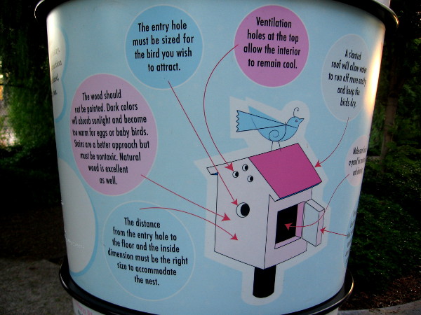Display near center of park shows how to build a birdhouse.