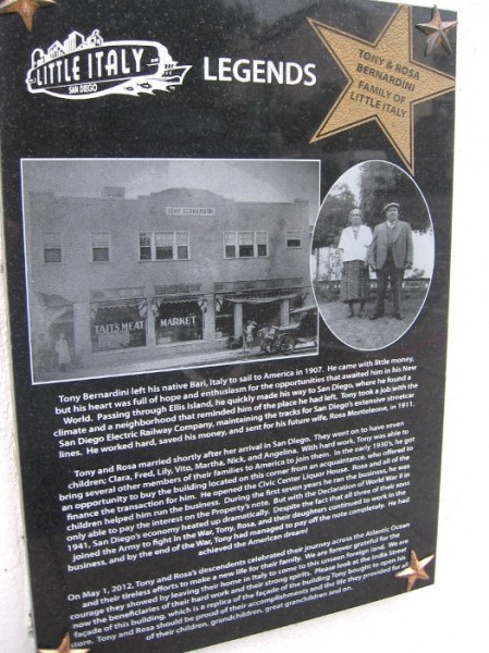 Tony Bernardini was an Italian immigrant who settled in San Diego.