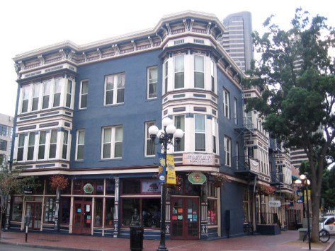 The distinctive old Victorian Grand Pacific Hotel in San Diego's Gaslamp.