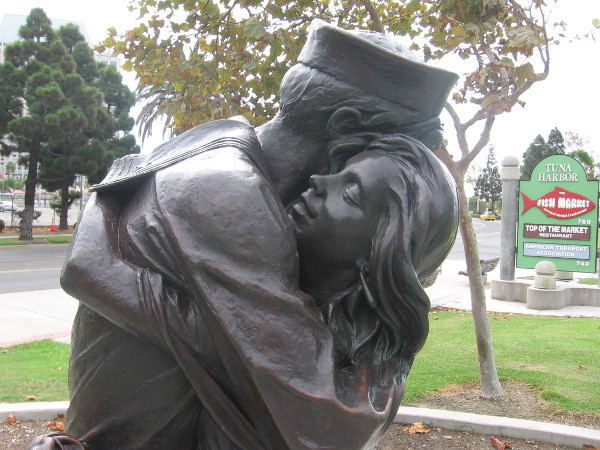 Love and thankfulness depicted on face of a Navy wife.