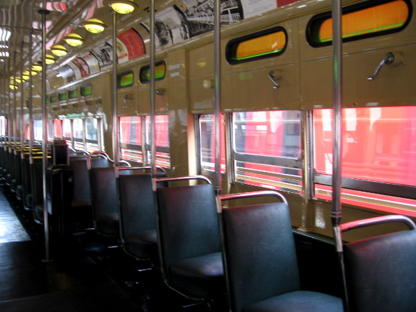 Turning around, we notice the beautiful streetcar appears almost empty at the moment.