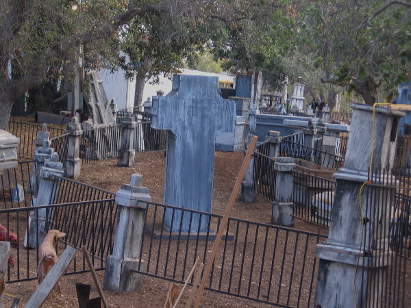I suppose all the undead have risen from this scary graveyard on the Haunted Trail!