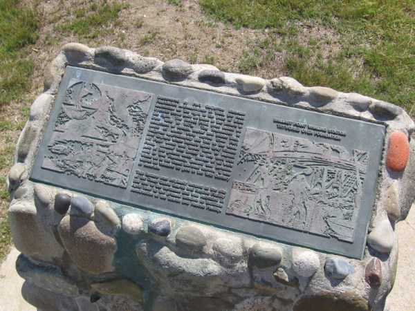 Stones and tiles are remains of an old tryworks oven where whale oil was boiled.
