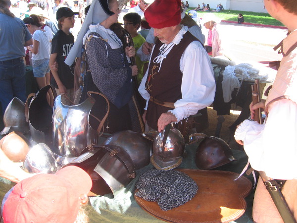 Exhibits included various parts of Spanish conquistador armor.