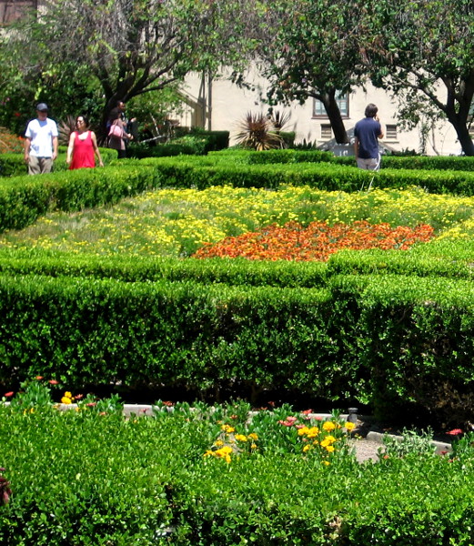 The formal garden can sometimes appear a bit ragged.