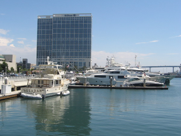 Looking south toward Hilton hotel behind San Diego Convention Center.