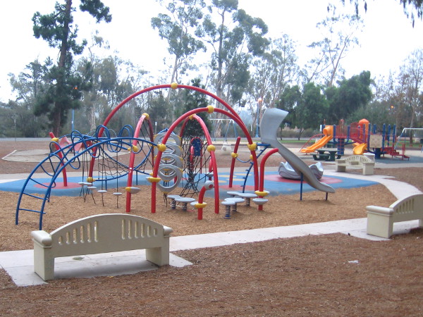 Morning view of what is probably a fairly ordinary playground, but I still like it!