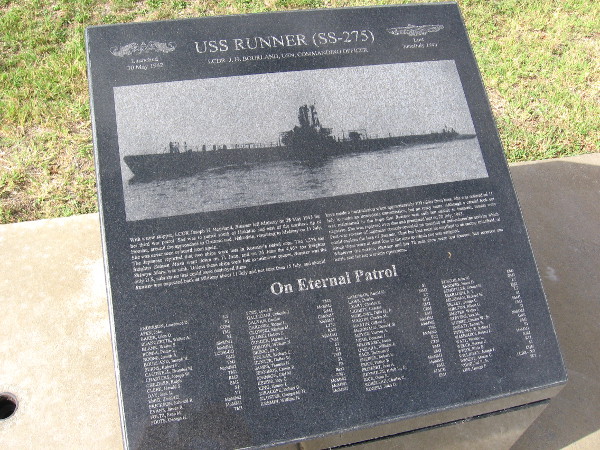 USS Runner (SS-275) on eternal patrol.