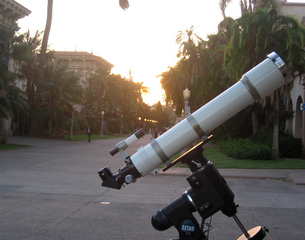 One of many amateur telescopes set up the first Wednesday of every month.