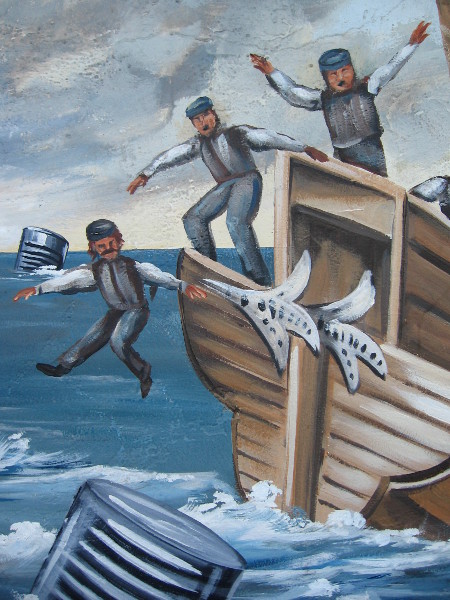 Jump for your lives men! Grab ahold of a tin can!