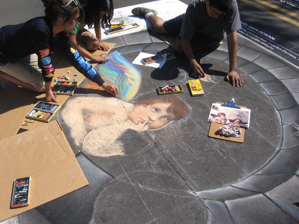 The Mount Miguel High School design appears to contain a cherub with rainbow wings.