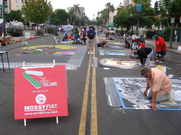 Looking east along Date Street in San Diego's Little Italy neighborhood during 2014 Festa.