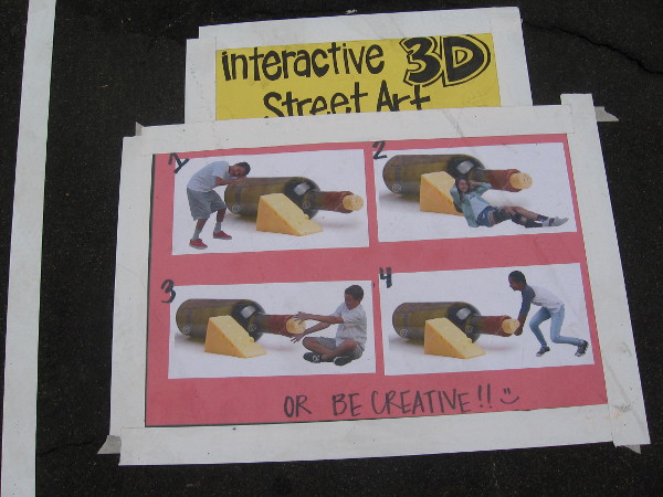 Here comes a cool sight! Some interactive 3D street art!