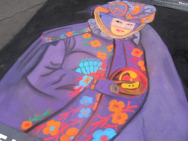 Sumart chalk art is very colorful in the Sunday morning light.