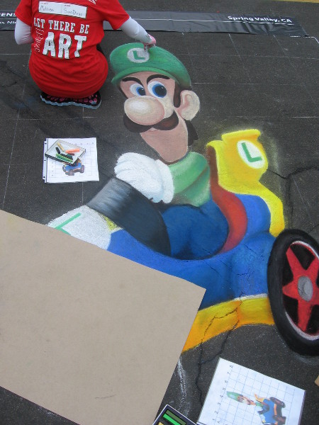 Killer Queens chalk art of Mario Kart!