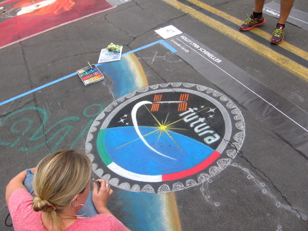 Holly Lynn Schineller chalk art is an homage to the future.