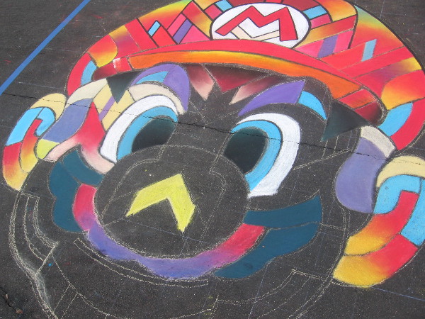 Chalkolate is creating another awesome Mario using colorful chalk.