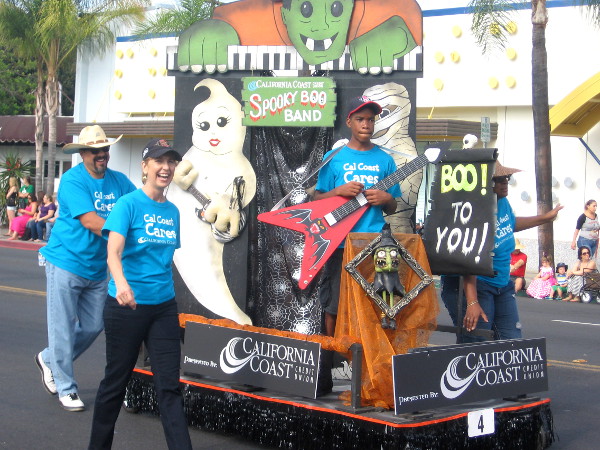 One of many creative floats seen during the fun late October parade.