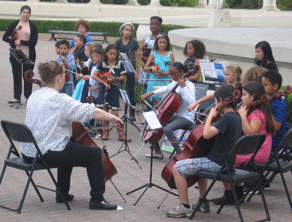 SDSU School of Music and Dance kids perform before Spreckels Organ concert.