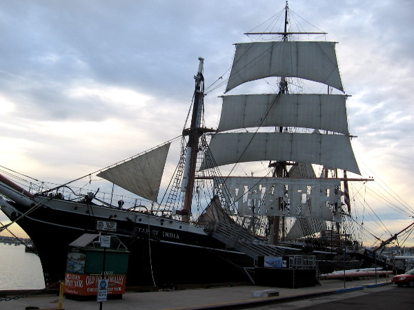 Morning pic of a sail in tatters for Halloween's spooky Star of India.