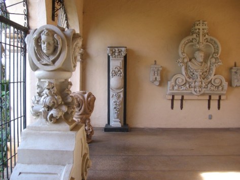 Beautiful works of art in Panama-California Sculpture Court at the Casa del Prado.