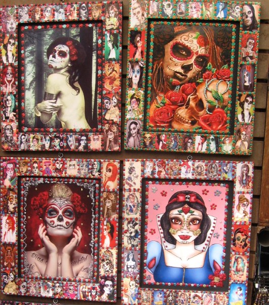 Snow White has been transformed into lavish Day of the Dead artwork.