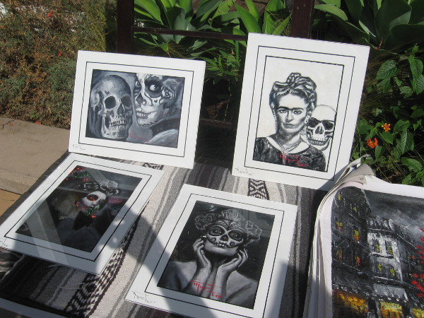 Prints on display for the big crowds attending Old Town's Day of the Dead.
