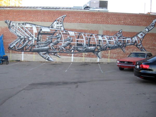 Street artist Phlegm painted this for PangeaSeed’s Sea Walls Murals for Oceans.
