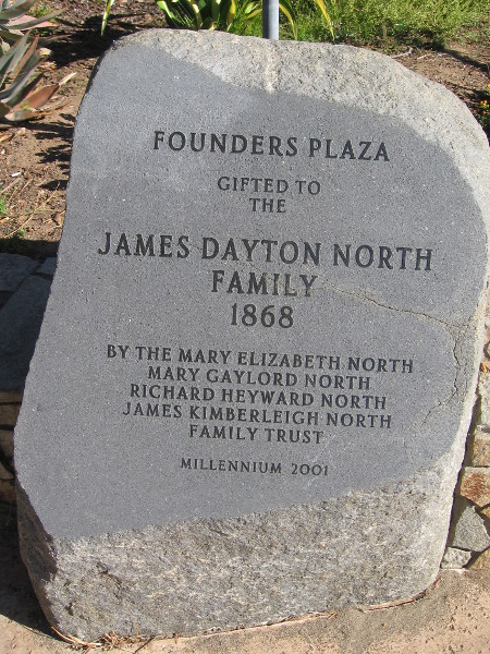 Founders Plaza gifted to the James Dayton North Family 1868.
