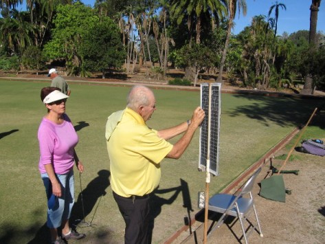 Keeping score on a lazy, sunny weekend day.