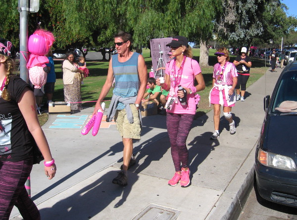 Participants in Susan G. Komen three day walk fighting breast cancer.