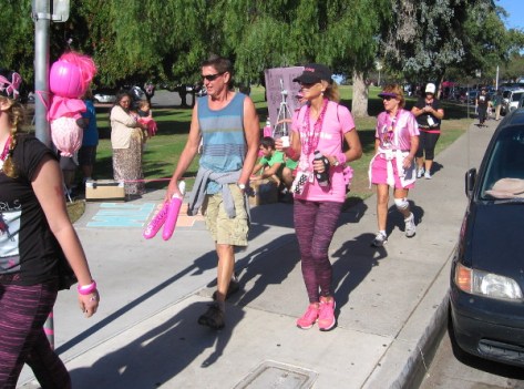 Participants in Susan G. Komen three day walk fighting breast cancer.