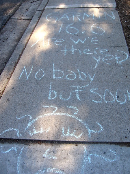 Someone wrote a personal encouraging note in chalk on the sidewalk.