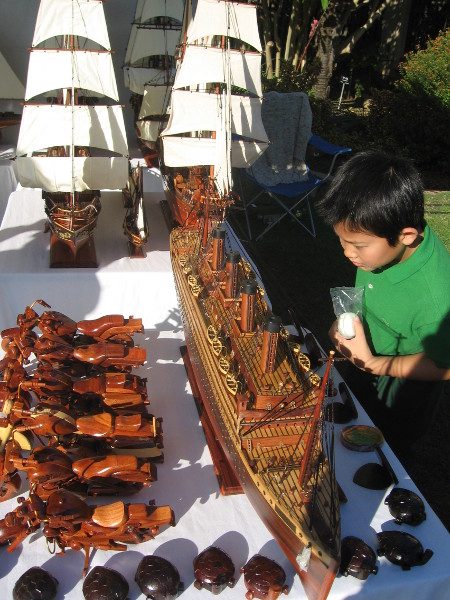 One table had cool model ships! I know what this kid wants for Christmas!