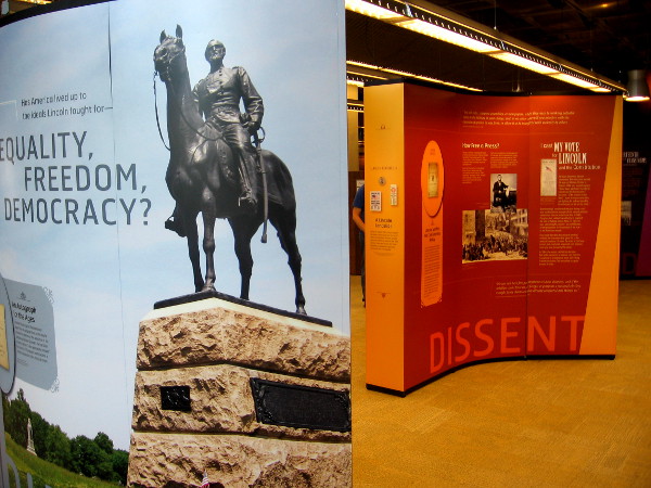 Traveling library exhibit asks about the state of equality, freedom and democracy today.