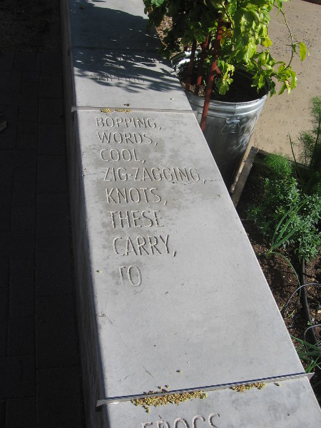 The poem bounds along with crazy, almost nonsensical words.