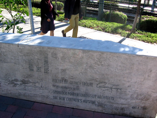 The poetry was written by local San Diego author Quincy Troupe.