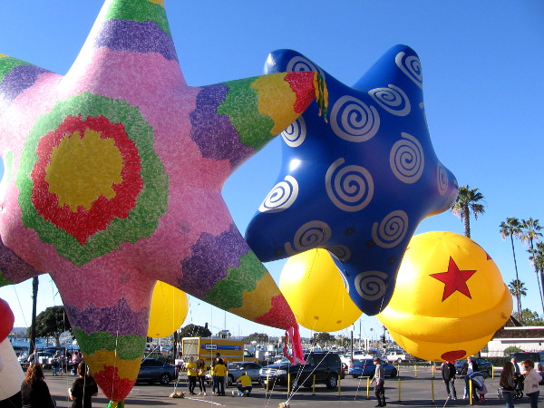 Are those gigantic pinatas? They must contain lots of candy!