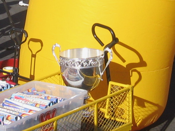 A huge silver grand championship trophy awaits the winner of this race!