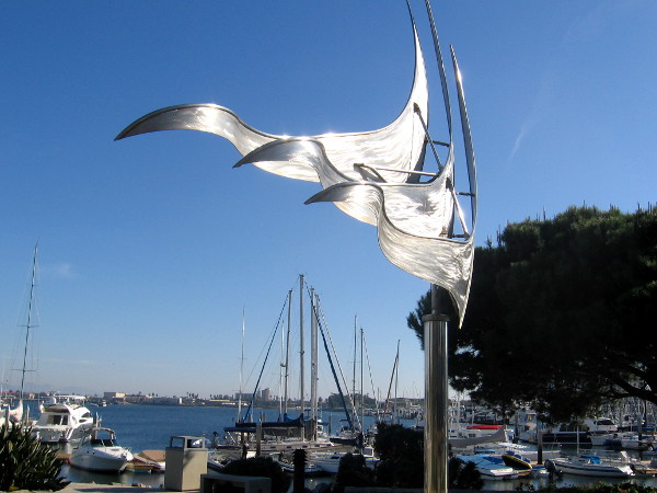 Shining Freedom sculpture catches fire! The kinetic sculpture was created by Jon Koehler.