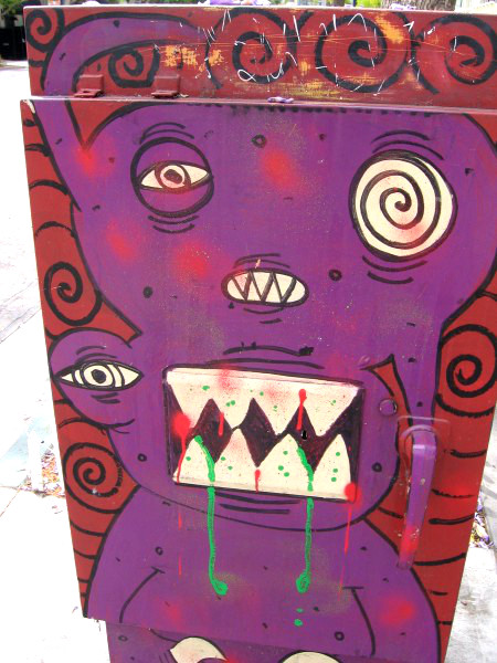 Cool purple monsters often have green drool.