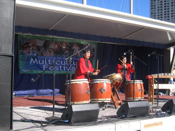 Japanese drummers add rhythm to the San Diego Multicultural Festival.