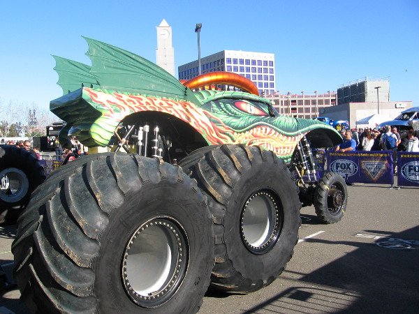 I don't know the name of this monster truck, but it was definitely large!